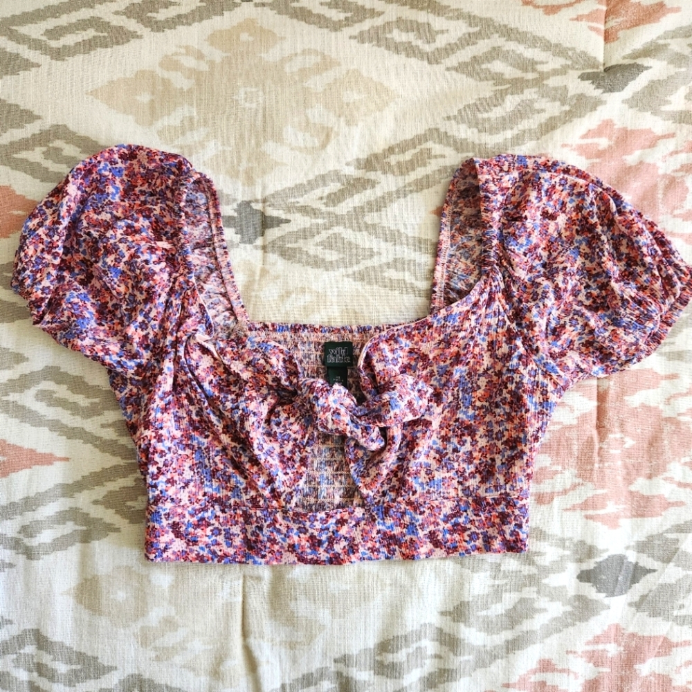Wild Fable Floral Bandeau Crop Top XS